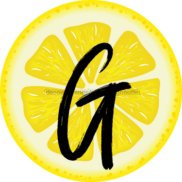 Personalized Lemon Sign Initial Monogram Decoe-4088-Dh-Custom 18 Wood Round G